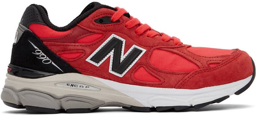 New Balance Red Made In US 990v3 Low Sneakers - Picture 4