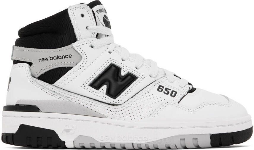 New Balance White & Black 650 Sneakers - Picture 8