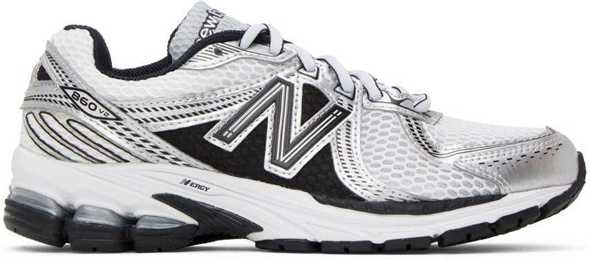 New Balance White & Black 860v2 Sneakers