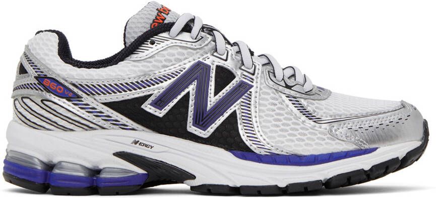 New Balance White & Blue 860V2 Sneakers - Picture 6