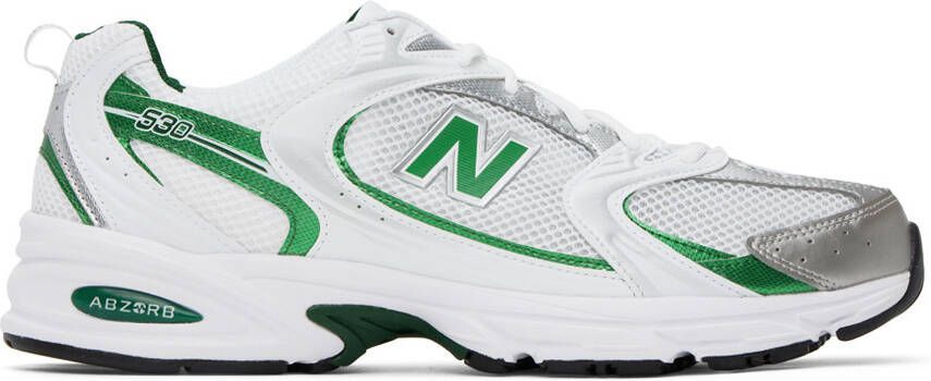 New Balance Silver & Green 530 Sneakers - Picture 6