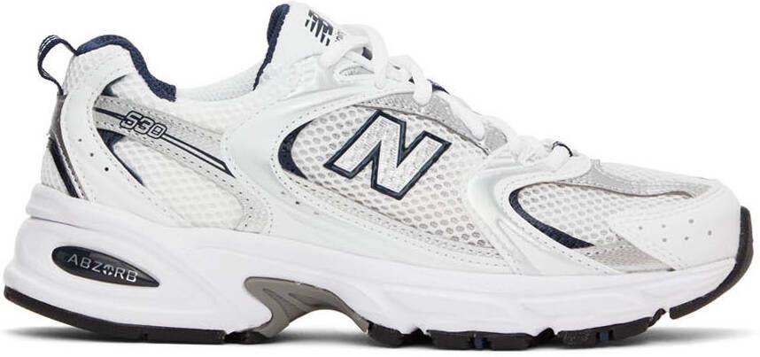 New Balance White & Silver 530 Sneakers - Picture 5