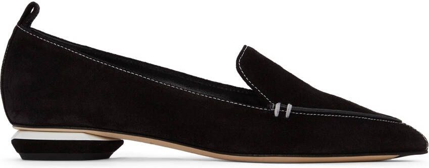 Nicholas Kirkwood Black & White Suede Beya Loafers - Picture 5