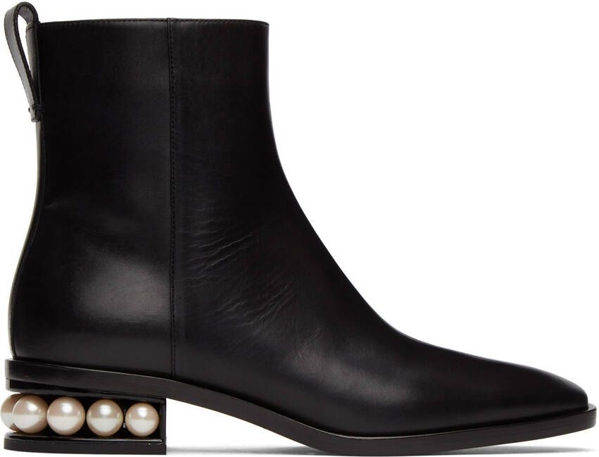 Nicholas Kirkwood Black Casati Pearl Ankle Boots - Picture 3