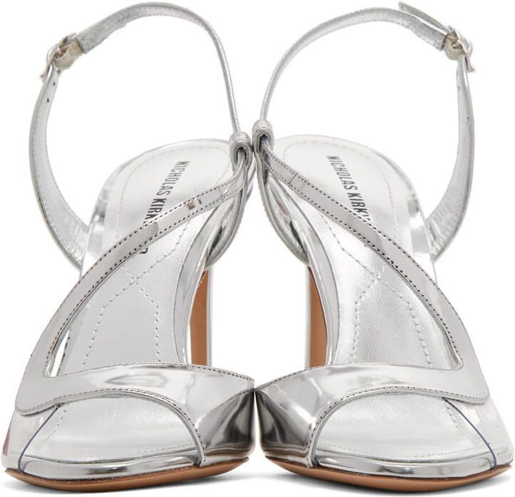 Nicholas Kirkwood Silver Patent S Sandals - Picture 3