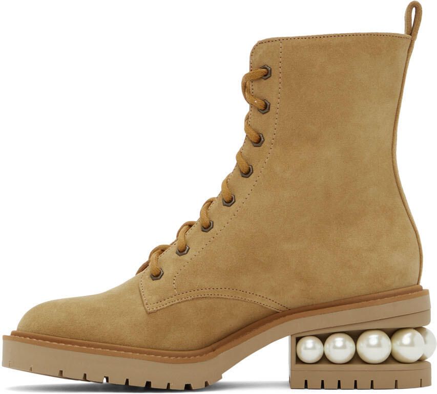 Nicholas Kirkwood Tan Casati Pearl Combat Boot - Picture 2
