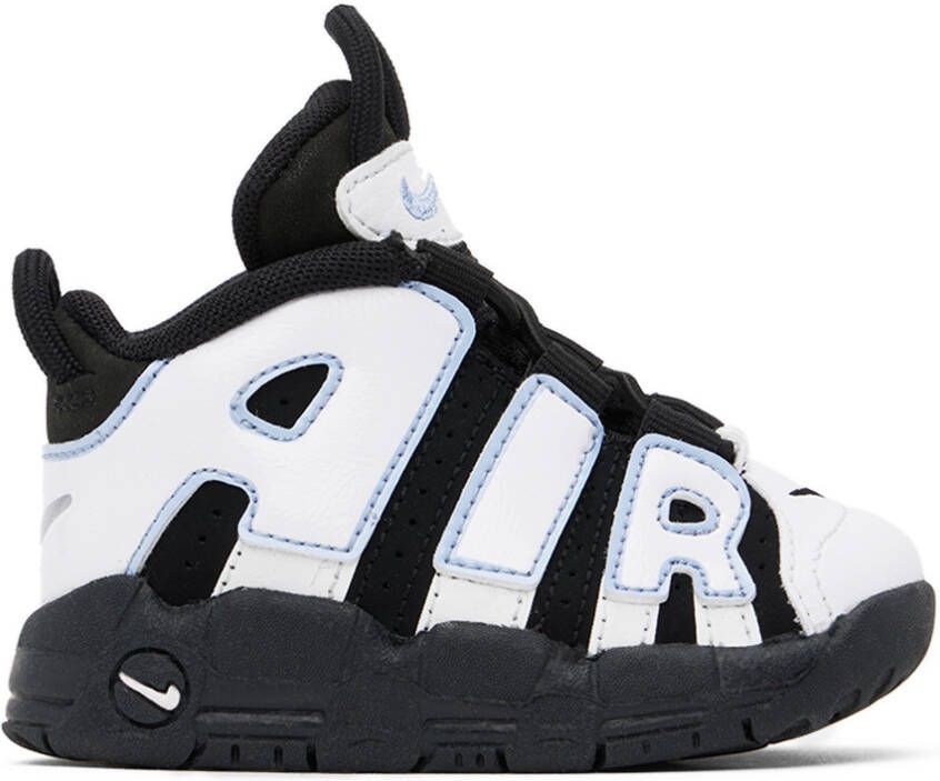 Nike Baby Black & White Air More Uptempo Sneakers - Picture 4