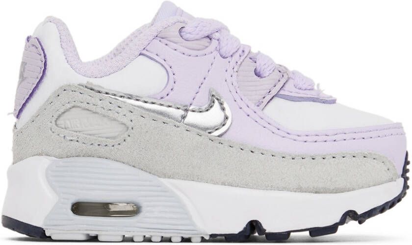 Nike Baby Purple & White Air Max 90 LTR Sneakers