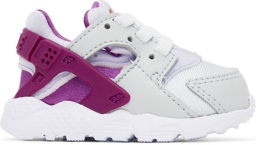 Nike Baby Silver & Purple Huarache Run Sneakers - Picture 4