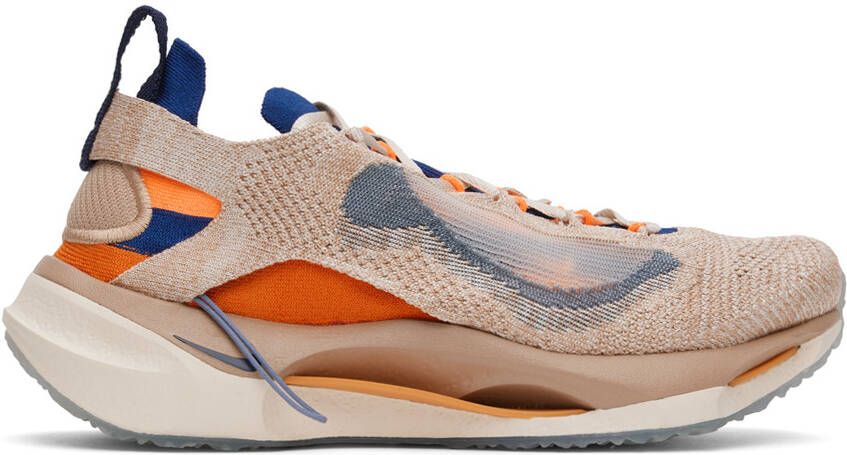 Nike Beige & Orange Spark Flyknit Sneakers - Picture 5