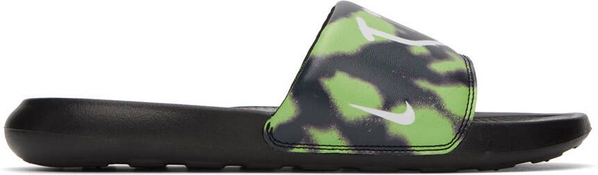 Nike Black & Green Victori One Sandals - Picture 4