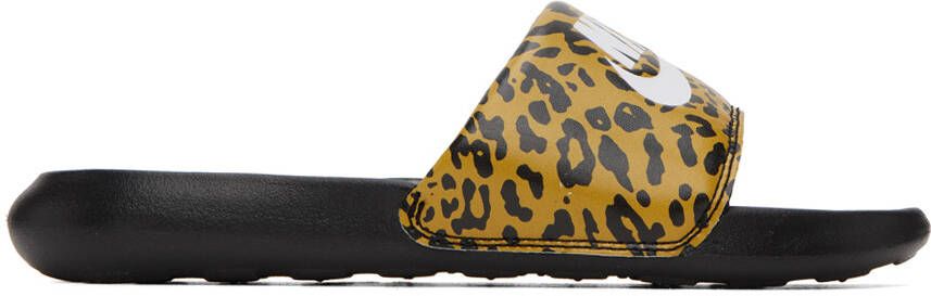 Nike Black & Tan Victori One Slides - Picture 5