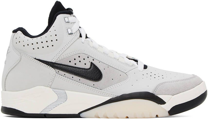 Nike Gray Air Flight Lite Mid Sneakers - Picture 5