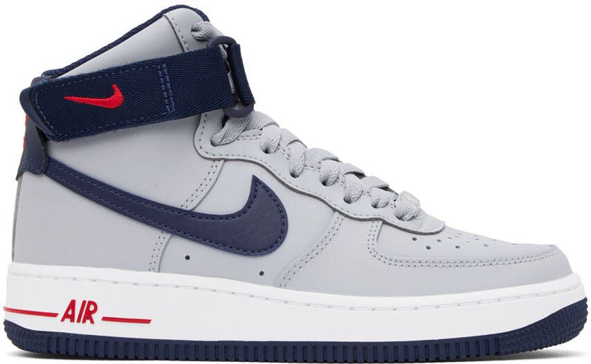 Nike Gray & Navy Air Force 1 High Sneakers - Picture 5