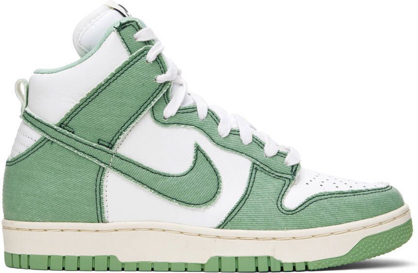 Nike Green & White Dunk Hi 1985 Sneakers - Picture 5