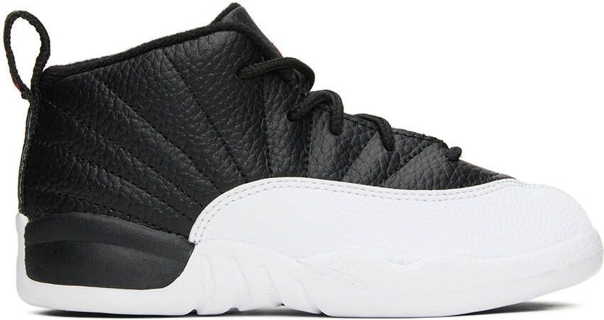 Nike Jordan Baby Black & White Jordan 12 Retro Sneakers - Picture 4