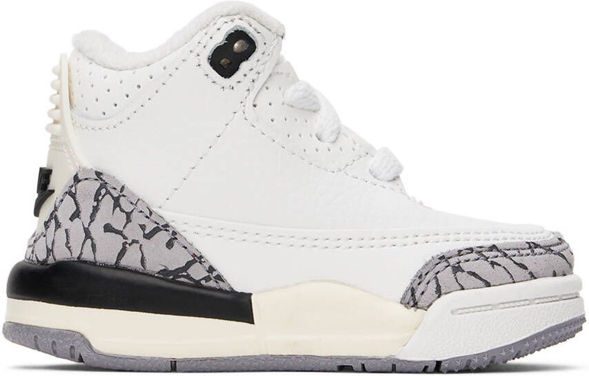 Nike Jordan Baby White Jordan 3 Retro Sneakers - Picture 4
