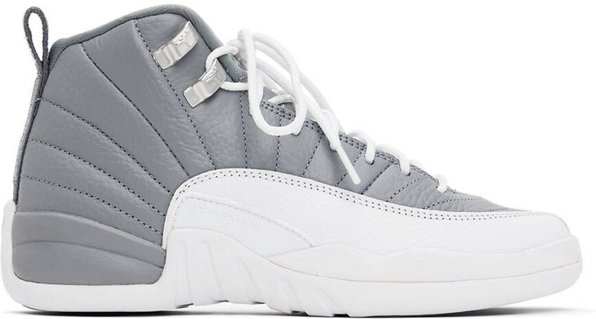 Nike Jordan Kids Gray Air Jordan 12 Retro Big Kids Sneakers - Picture 4