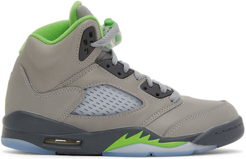 Nike Jordan Kids Gray Air Jordan 5 Retro Big Kids Sneakers - Picture 4
