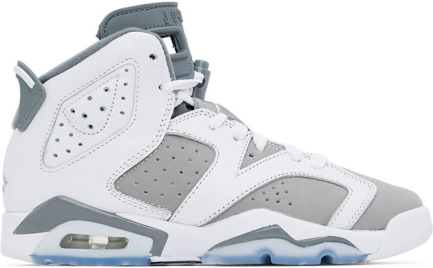 Nike Jordan Kids White & Gray Air Jordan 6 Retro Big Kids Sneakers - Picture 4