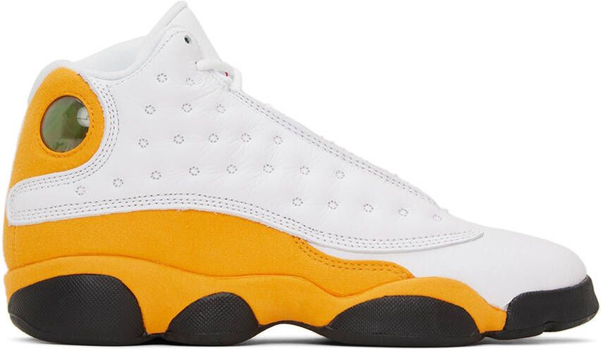 Nike Jordan Kids White & Orange Air Jordan 13 Retro Big Kids Sneakers - Picture 5