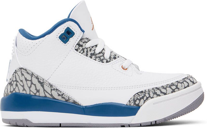 Nike Jordan Kids White Jordan 3 Retro Little Kids Sneakers - Picture 5