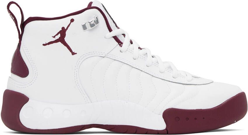 Nike Jordan White & Burgundy Jumpman Pro Sneakers - Picture 5