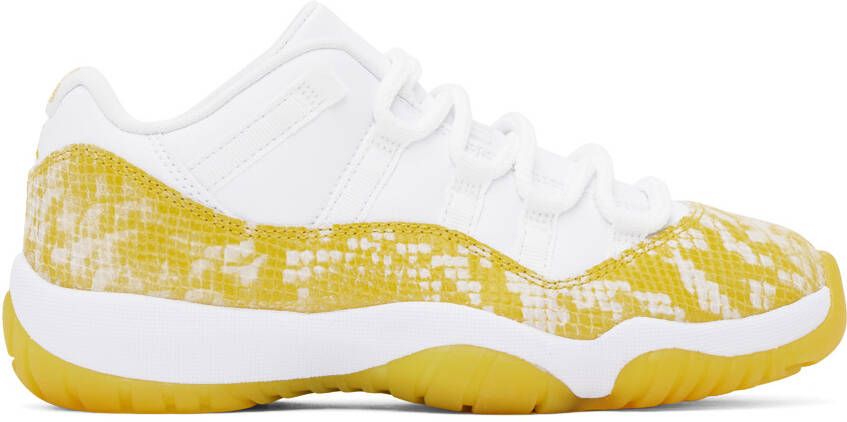 Nike Jordan White & Yellow Air Jordan 11 Retro Low Sneakers - Picture 5