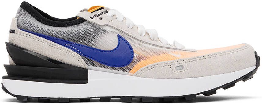 Nike Kids Gray & Orange Waffle One Big Kids Sneakers - Picture 4