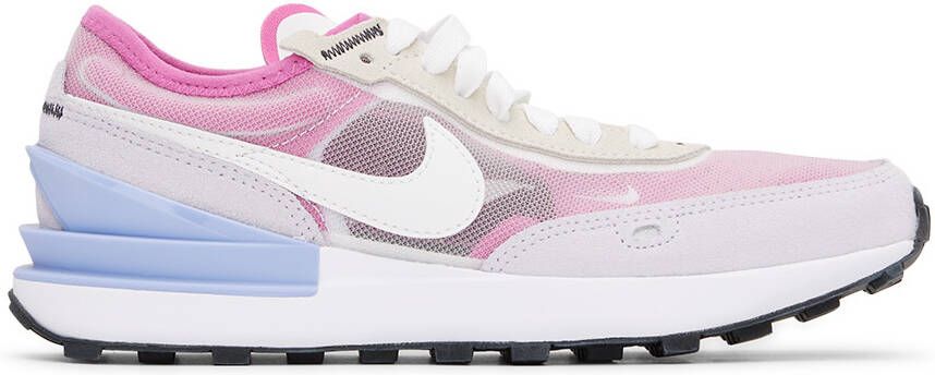 Nike Kids Pink & Gray Waffle One Big Kids Sneakers - Picture 4