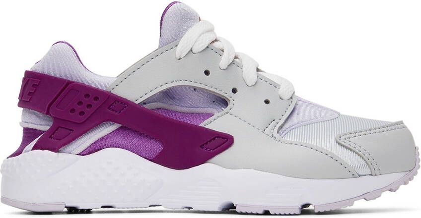 Nike Kids Purple & Silver Huarache Run Little Kids Sneakers - Picture 5