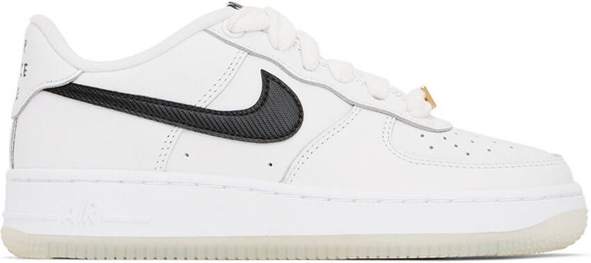 Nike Kids White Air Force 1 PRM Big Kids Sneakers - Picture 4