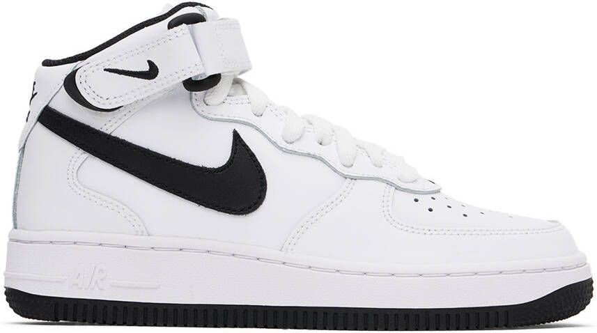 Nike Kids White & Black Air Force 1 Mid LE Big Kids Sneakers - Picture 2