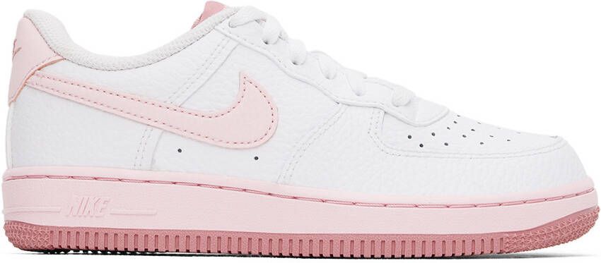 Nike Kids White & Pink Force 1 Little Kids Sneakers - Picture 5