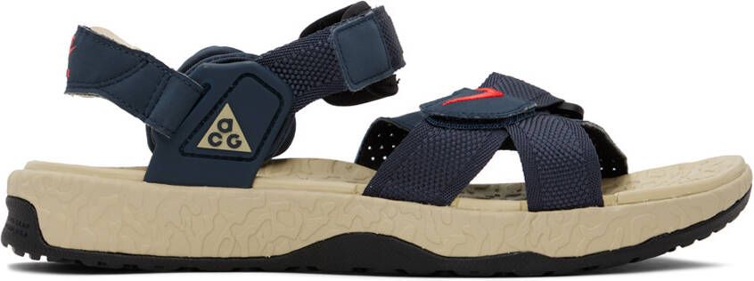 Nike Navy Air Deschutz+ Sandals - Picture 4