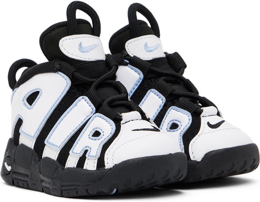 Nike Baby Black & White Air More Uptempo Sneakers - Picture 3