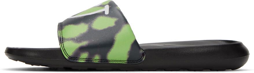 Nike Black & Green Victori One Sandals - Picture 3