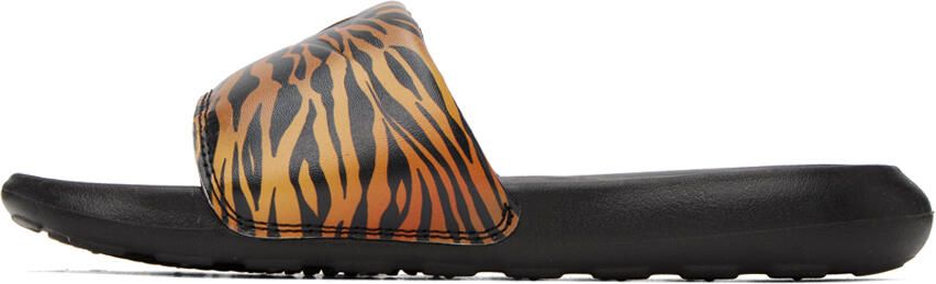 Nike Black & Tan Victori One Slides - Picture 4