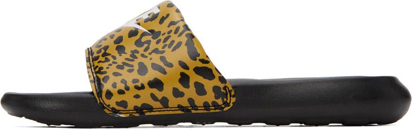 Nike Black & Tan Victori One Slides - Picture 4