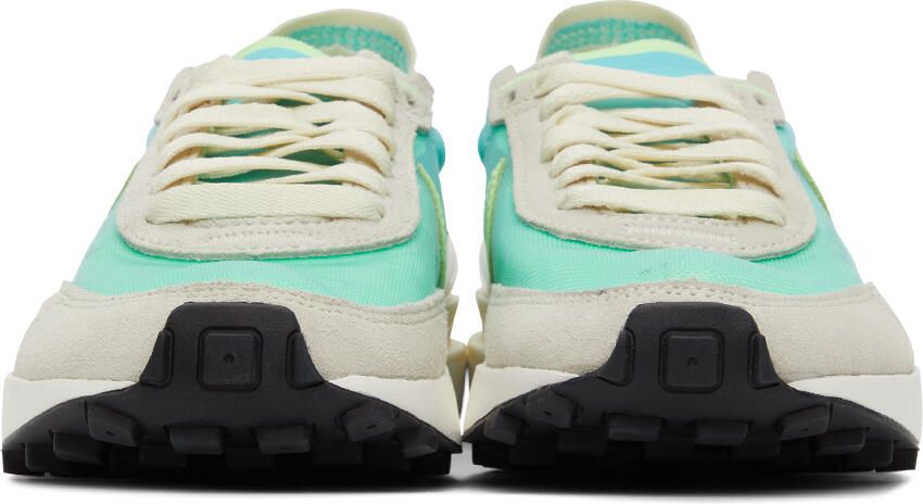Nike Blue & Green Waffle One Sneakers - Picture 3
