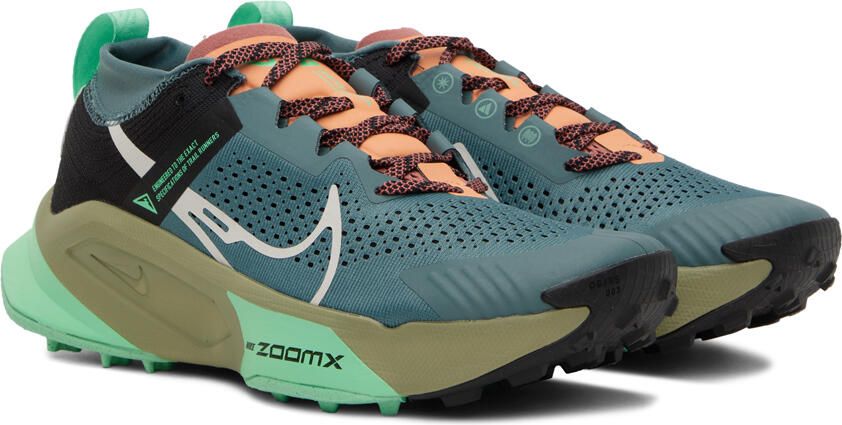Nike Blue & Green ZoomX Zegama Sneakers - Picture 2