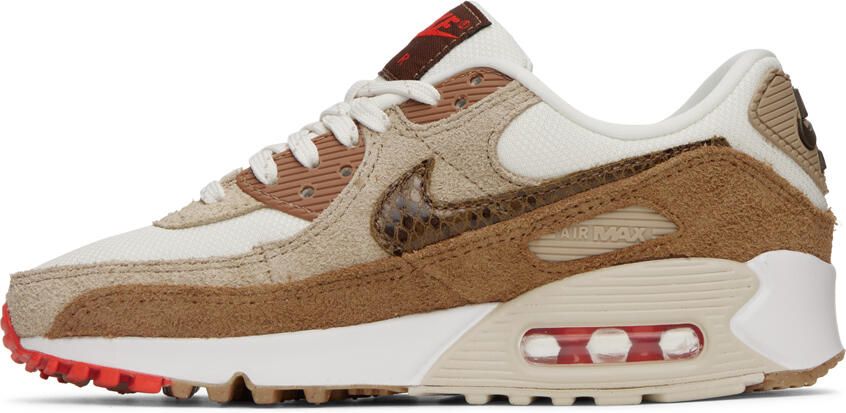 Nike Brown & Off-White Air Max 90 Sneakers - Picture 3