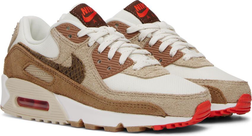 Nike Brown & Off-White Air Max 90 Sneakers - Picture 2