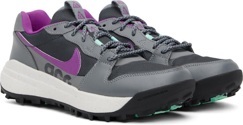Nike Gray & Purple ACG Lowcate Sneakers - Picture 2