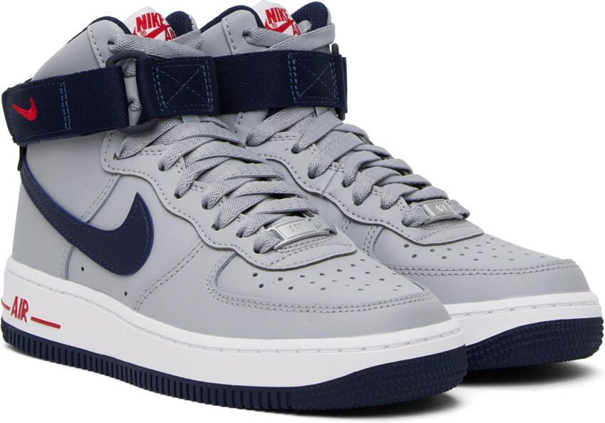 Nike Gray & Navy Air Force 1 High Sneakers - Picture 2