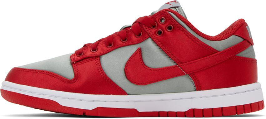 Nike Gray & Red Dunk Low Sneakers - Picture 3