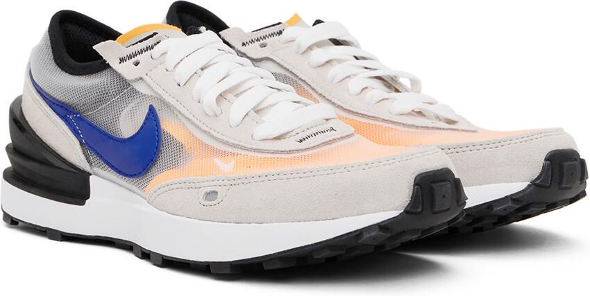 Nike Kids Gray & Orange Waffle One Big Kids Sneakers - Picture 2