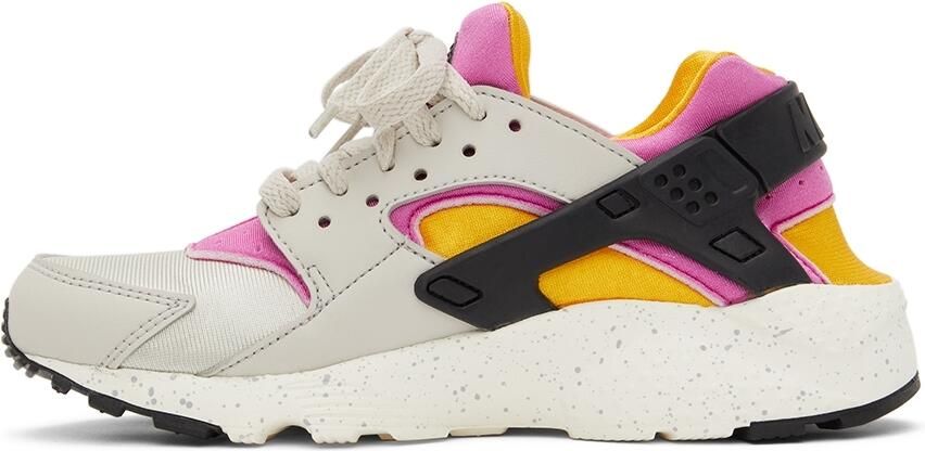 Nike Kids Grey & Pink Huarache Run Big Kids Sneakers - Picture 3