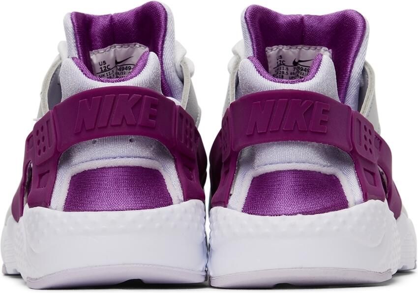 Nike Kids Purple & Silver Huarache Run Little Kids Sneakers
