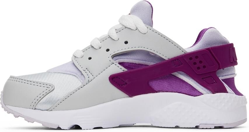 Nike Kids Purple & Silver Huarache Run Little Kids Sneakers - Picture 3